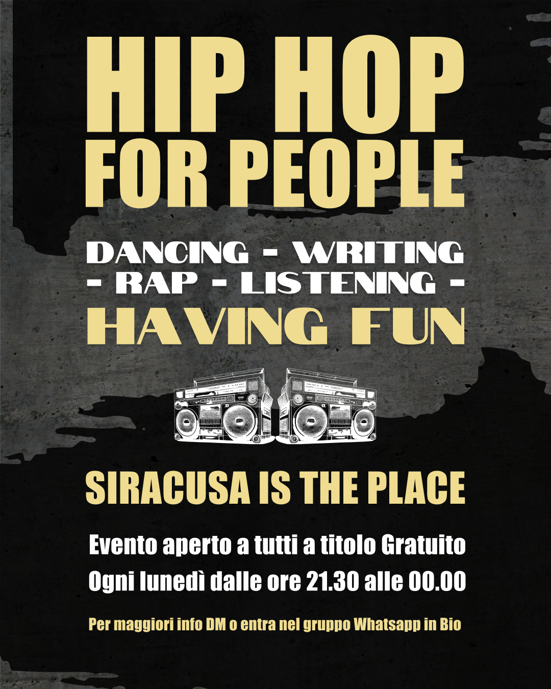 HipHop For People | Workshop - Dancing - Rap - Writing