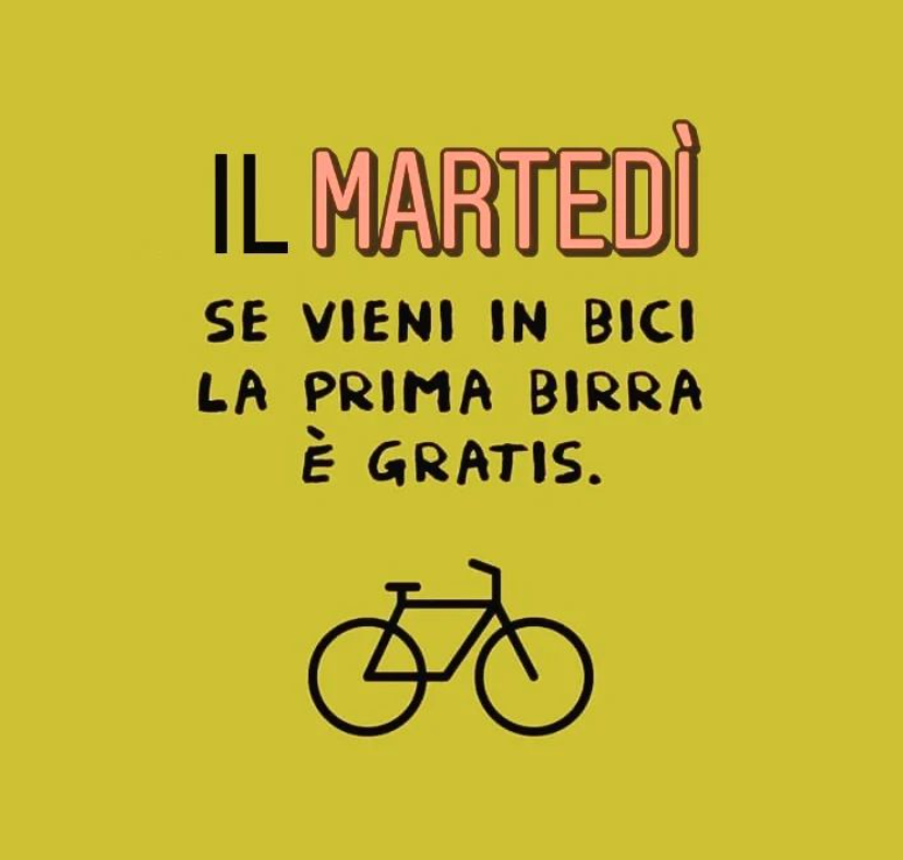 Il martedì se vieni in bici, la prima birra è gratis